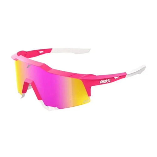 100% Speedcraft Tatis 24 Adult Sunglasses W/ Hiper Vital Pink Mirror Lens