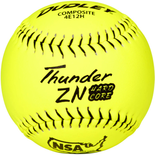 Dudley Thunder ZN Hard Core 12" NSA ICON Slowpitch Softballs (DOZEN), 4E12H