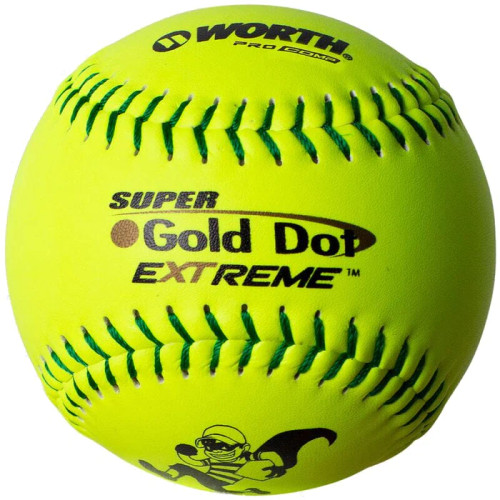 Worth Super Gold Dot Extreme ISA 12” Slowpitch Softball, One Dozen, IS44CY