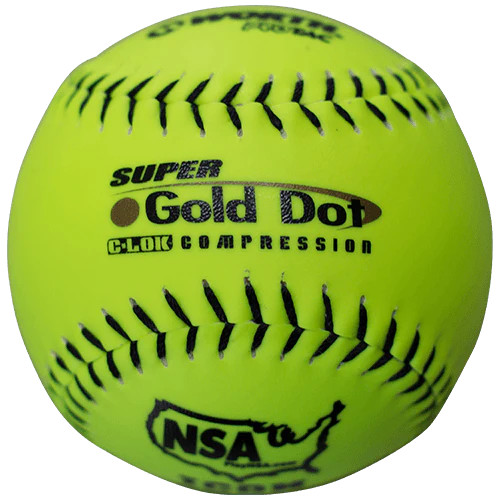 Worth 12" Super Gold Dot NSA Slowpitch Softballs 44/400 (Dozen), NI12SY