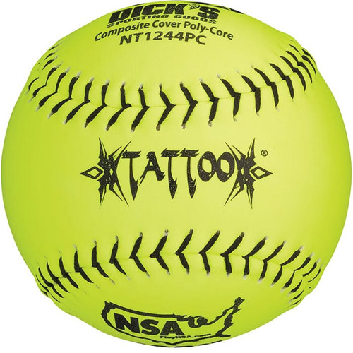 AD Starr Tattoo NSA ICON 12” Slowpitch Softball, One Dozen, NT1244PC