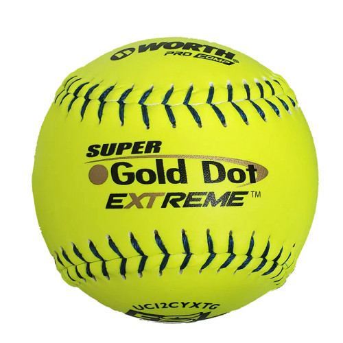 Worth 12" Super Gold Dot Extreme GSL Classic M Softballs (Dozen), UC12CYXTG