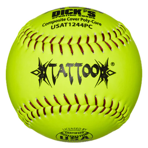 AD Starr Tattoo USA (ASA) 12” Slowpitch Softball, One Dozen, USAT1244PC