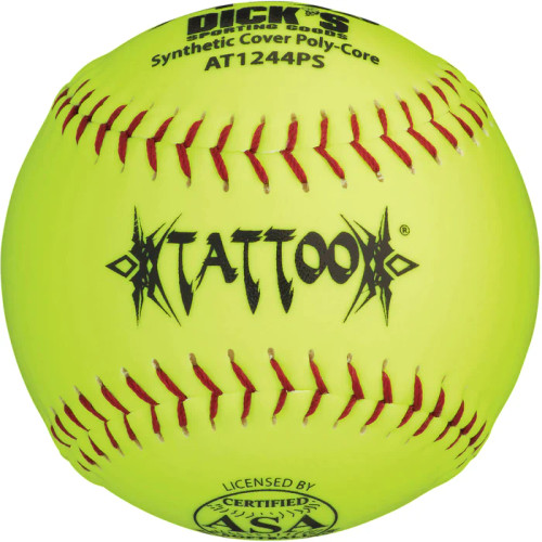 AD Starr Tattoo USA (ASA) 12” Slowpitch Softball, One Dozen, USAT1244PS