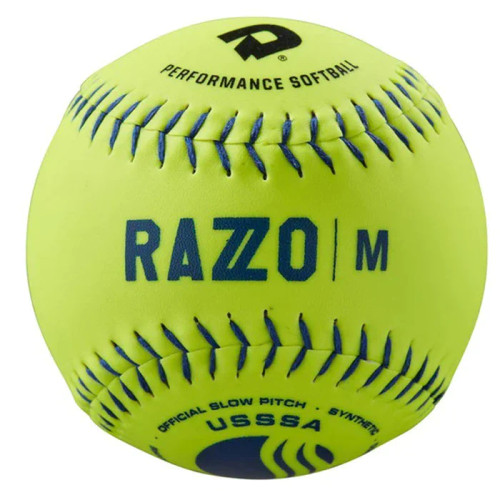 DeMarini RAZZO Classic M USSSA Synthetic 12" Slowpitch Softballs (Dozen), WTDRZMS12UB